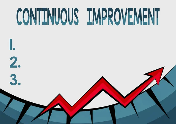 Conceptual caption Continuous Improvement. Conceptual photo making small consistent improvements over time Abstract Graph Presenting Progress, Moving Forward And Improving Concept — Stockfoto