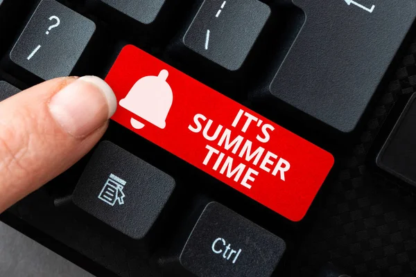 Handwriting text It S Summer Time. Business showcase season for fun and excitement enjoying the sunny weather Creating New Typing Game Concept, Abstract Typing Problem Solutions — Stockfoto