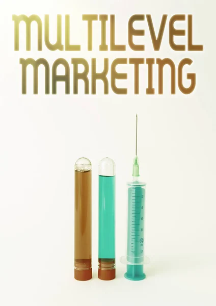Σήμα κειμένου που εμφανίζει το Multilevel Marketing. Στρατηγική μάρκετινγκ Ιnternet Concept για την πώληση προϊόντων ή υπηρεσιών Εργαστηριακές δοκιμές και ανάλυση ουσιών Νέα Ιατρική Έρευνα — Φωτογραφία Αρχείου