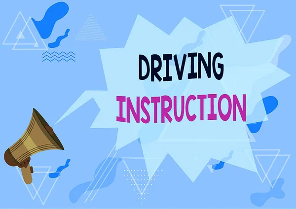 Conceptual display Driving Instruction. Business approach detailed information on how driving should be done Megaphone Drawing With Conversation Bubble Showing New Announcement. — Stockfoto