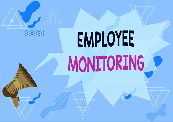 Konceptuell visning Employee Monitoring. Affärsstrategi samla in information om anställda på arbetsplatsen Megaphone Teckning med konversation Bubble Visar nya tillkännagivanden. — Stockfoto