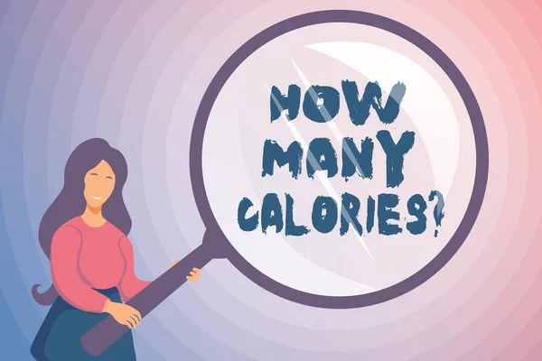 Writing displaying text How Many Calories Question. Business overview asking how much energy our body could get from it Abstract Investigation And Finding Clues, Searching For Answers Concepts — Zdjęcie stockowe