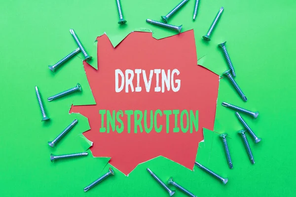 Conceptual caption Driving Instruction. Business approach detailed information on how driving should be done Workshop Improvement Ideas Productivity Inspirations And Solutions — Stockfoto