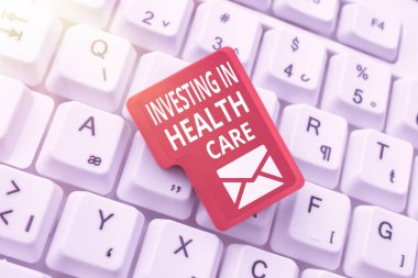 Sağlık hizmetlerine yatırım yapmanın kavramsal gösterimi. İş genel değerlendirmesi, internet üzerinden tanıdıkların oluşturulması, Çevrimiçi Arkadaşlarla Bağlantının sağlanması veya iyileştirilmesi konularına para yatırdı