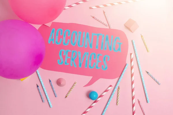 Text caption presenting Accounting Services. Conceptual photo analyze financial transactions of a business or a person Colorful Party Invitation Designs Bright Celebration Planning Ideas