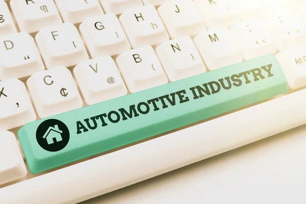 Handwriting text Automotive Industry. Business idea organizations involved in the business of motor vehicles Typing Certification Document Concept, Retyping Old Data Files — 图库照片