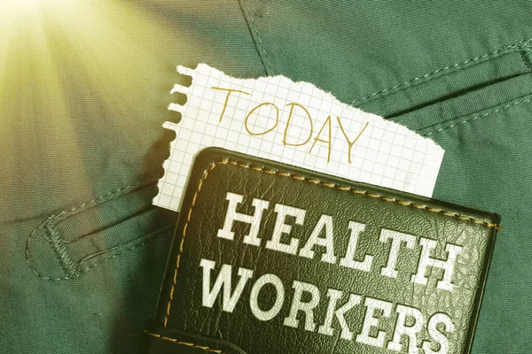 Handwriting text Health Workers. Conceptual photo showing whose job to protect the health of their communities Thinking New Bright Ideas Renewing Creativity And Inspiration — Stockfoto
