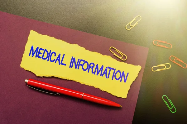 Hand writing sign Medical Information. Business idea Healthrelated information of a patient or a person Thinking New Bright Ideas Renewing Creativity And Inspiration — Stockfoto