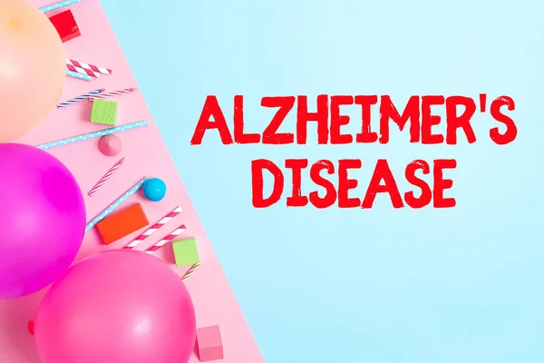 Ręczne pismo Alzheimer S jest chorobą. Słowo Wpisany na zaawansowane pogorszenie psychiczne, które występują w podeszłym wieku Kolorowe urodziny Wzory Jasne Celebration Planowanie Pomysły — Zdjęcie stockowe