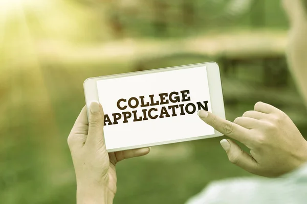 Writing displaying text College Application. Business concept individuals apply to gain entry into a college Voice And Video Calling Capabilities Connecting People Together