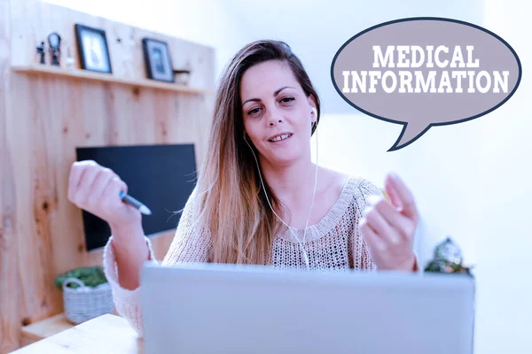 Tekst met inspiratie Medische informatie. Bedrijfsoverzicht Gezondheidsgerelateerde informatie van een patiënt of een persoon Abstract Online films kijken, nieuwe internetvideo 's bekijken — Stockfoto