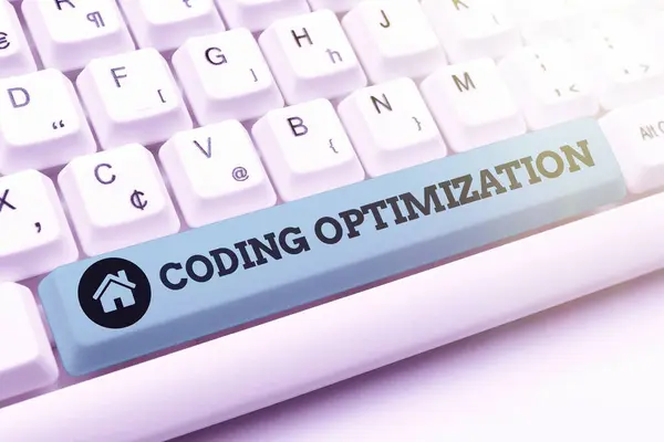 Zeichen, die die Optimierung der Codierung anzeigen. Konzeptionelle Foto-Methode der Code-Modifikation zur Verbesserung der Code-Qualität Typisierung Zertifizierungsdokument-Konzept, Rückgabe alter Dateien — Stockfoto