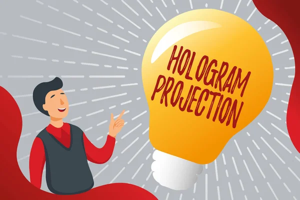 Conceptuele weergave Hologram projectie. Zakelijke benadering fotografische projectie van een opname van een licht Verzamelen Educatieve Documenten Online, Vulling Survey Vragen — Stockfoto