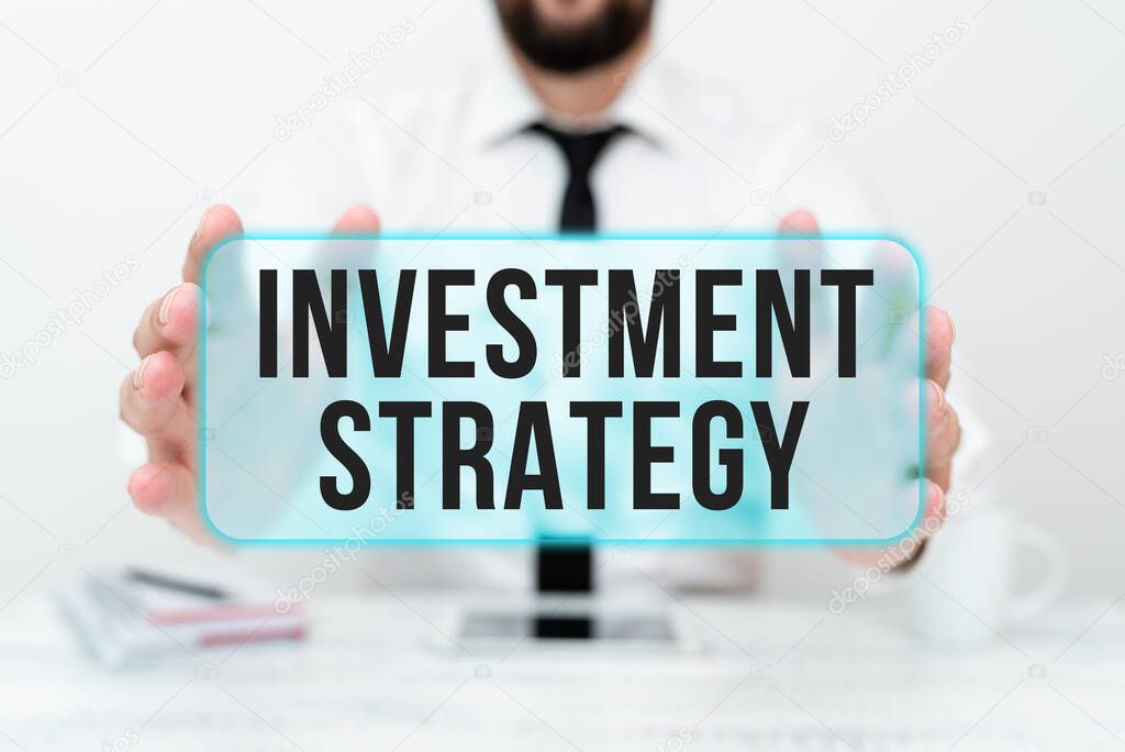 Conceptual display Investment Strategy. Conceptual photo the systematic plan to allocate investable assets Presenting Communication Technology Smartphone Voice And Video Calling