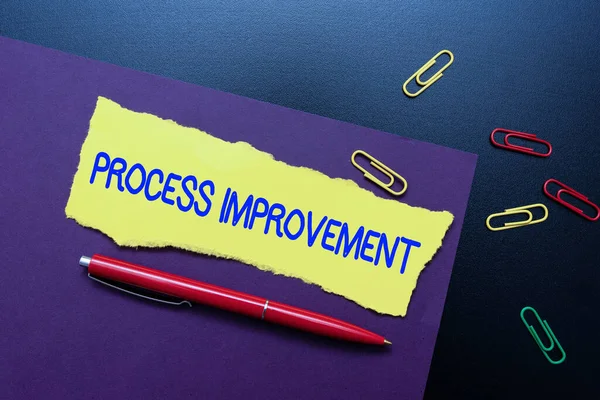 Handschrift Process Improvement. Business concept voortdurende inspanning om producten diensten of processen te verbeteren Denken Nieuwe Heldere Ideeën Vernieuwen Creativiteit en Inspiratie — Stockfoto