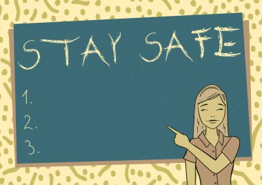 Güvenli Kal tabelasını göster. Konsept fotoğraf tehlike, zarar ya da makaleleri saklama tehdidinden güvende İlginç Kısa Hikayeler Çevrimiçi, Bilgisayar Komutlarına Giriş