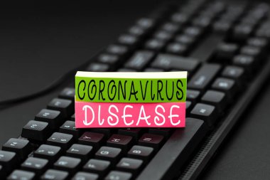 Coronavirus Hastalığı el yazısı. Eski Fikirleri Kopyalayan ve Yenilerini Yaratan, Yazılı Notları Aktaran SARSCoV2 adlı yeni bir virüsün yol açtığı hastalık olarak tanımlanan iş kavramı