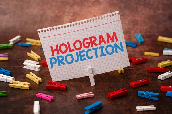 Pisanie wyświetlania tekstu Projekcja hologramu. Konceptualna projekcja fotograficzna nagrania światła Myślenie Nowe Jasne pomysły Odnowienie kreatywności i inspiracji — Zdjęcie stockowe