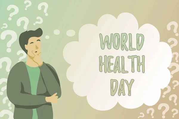 문자로 세계 보건의 날을 소개 합니다. Business overview global health awareness day 매년 4 월 7 일 소셜 미디어 계정 , Typing And Logging Daily Journal Entry — 스톡 사진