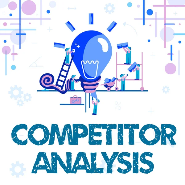 概念表示競技者分析。ライバル企業の強み・弱みのビジネスアプローチ評価要旨より良い結果を得るために協働する、グループ努力の考え方 — ストック写真