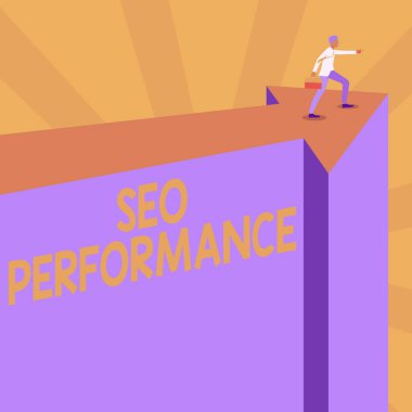 İlham, Seo Performans Analizi 'ni gösteriyor. Kavramsal fotoğraf, trafiğin miktarını ve kalitesini web sitesi Man Illustration Taşıma Bavulu Yeni Faz Hedefleri Gösteren Oklar Üzerine.