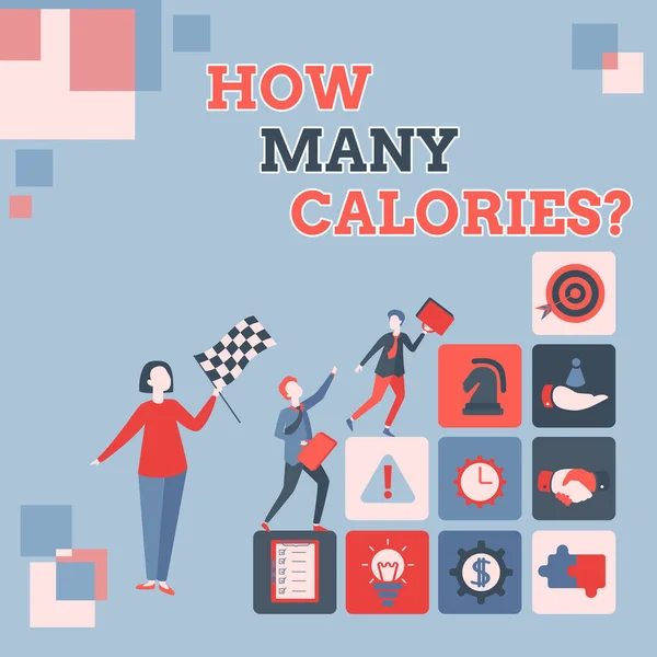 Kaç Kalori Sorusu 'nu gösteren metin işareti. İş yaklaşımı, vücudumuzun bundan ne kadar enerji alabileceğini sorar Ofis Çalışma Kağıtları Verilerine Giriş, Kayıtlı Online Üyeleri Listeleme — Stok fotoğraf