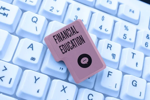 Konceptuell bildtext Finansiell utbildning. Business overview education and understanding of various financial areas Redigering av webbplatsens programkoder, inlärning av nytt programmeringsspråk — Stockfoto