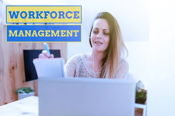 Handwriting text Workforce Management. Concept meaning use to optimize the productivity of its employees Social Media Influencer Creating Online Presence, Video Blog Ideas