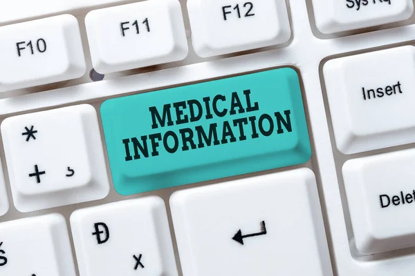 Text sign showing Medical Information. Concept meaning Healthrelated information of a patient or a person Typing Engineering Lessons And Lectures, Fixing Broken Technology Concept