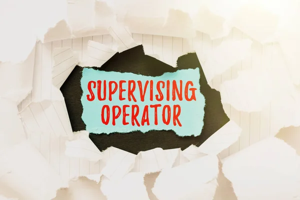 Handwriting text Supervising Operator. Word for monitoring and coordinating the plant operations Breaking Writers Block, Presenting Different Result, Display A New Approach — Stock Photo, Image