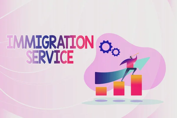 Sign displaying Immigration Service. Internet Concept responsible for law regarding immigrants and immigration Colorful Image Displaying Progress, Abstract Leading And Moving Forward