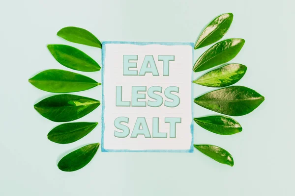 Writing displaying text Eat Less Salt. Word for reducing the sodium intake on the food and beverages Nature Theme Presentation Ideas And Designs, Displaying Renewable Materials — Stock Photo, Image