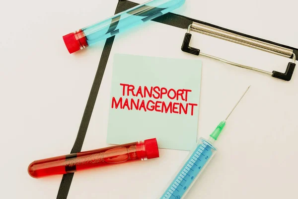 Handwriting text Transport Management. Word Written on managing aspect of vehicle maintenance and operations Spreading Virus Awareness Message, Preparing Infection Medicines