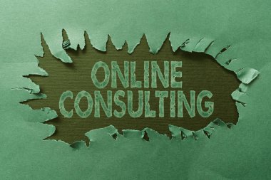 Online Danışmanlık ilhamını gösteren metin. İş kavramı, yeni Yazı Kavramları Düşünmek, Yazarları Engellemek yoluyla bir kişiden bilgi veya tavsiye alır