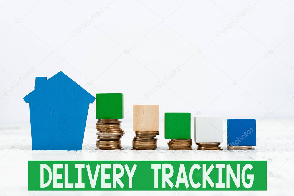 Hand writing sign Delivery Tracking. Business approach the process of localizing shipping containers and mails Selling Land Ownership, Investing On New Property, Creating Sale Contract
