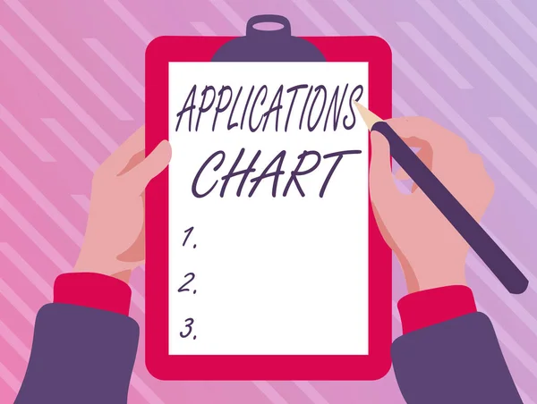 Conceptual display Applications Chart. Conceptual photo graph used to study how a process changes over time Playing Keyboard Typing Game, Creating And Processing Digital Documents — Foto de Stock