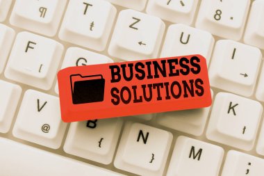 Hand writing sign Business Solutions. Business showcase ideas used to help a company achieve its objectives Connecting With Online Friends, Making Acquaintances On The Internet