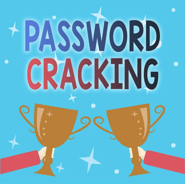 Conceptual display Password Cracking. Internet Concept measures used to discover computer passwords from data Abstract Victory Reward Ceremony, Celebrating New Winner Concept — Stock Fotó