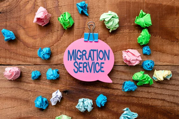 Writing displaying text Migration Service. Business approach moving of company data to a cloud service providers Colorful Perpective Positive Thinking Creative Ideas And Inspirations — Stockfoto