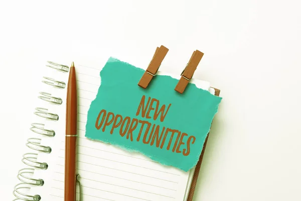 Sign displaying New Opportunities. Word Written on situation that makes it possible to do something Colorful Perpective Positive Thinking Creative Ideas And Inspirations — Stockfoto