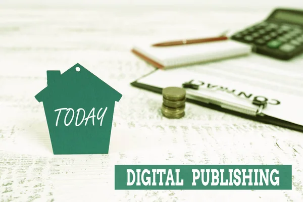 Inspiration showing sign Digital Publishing. Word for content that distributed digitally over the Internet Selling Land Ownership, Investing On New Property, Creating Sale Contract — Stock Photo, Image