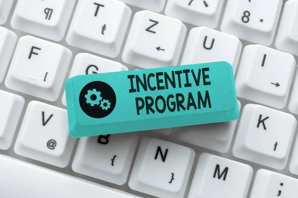 Text sign showing Incentive Program. Business overview specific scheme used to promote certain action or behavior Abstract Online Registration Process, Typing Personal Informations — Stockfoto