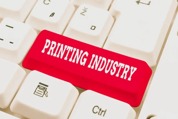 Text showing inspiration Printing Industry. Business concept industry involved in production of printed matter Fixing Internet Problems Concept, Sending Error Report Online — Φωτογραφία Αρχείου