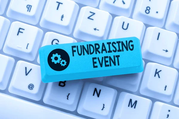 Writing displaying text Fundraising Event. Concept meaning campaign whose purpose is to raise money for a cause Abstract Online Registration Process, Typing Personal Informations —  Fotos de Stock