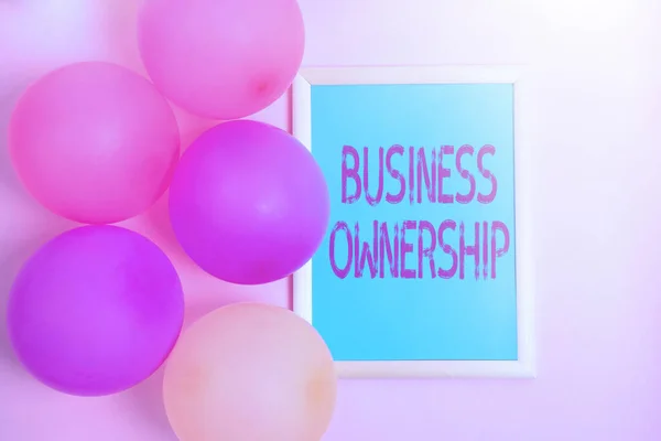 Inspiration showing sign Business Ownership. Business showcase control or to dictate the operations and functions Colorful Party Invitation Designs Bright Celebration Planning Ideas — Stock Photo, Image