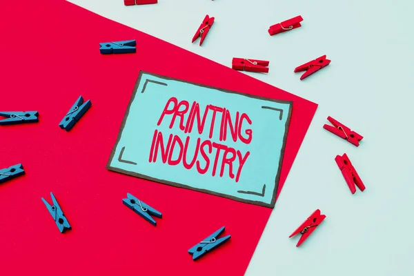 Handwriting text Printing Industry. Conceptual photo industry involved in production of printed matter Writing Important Notes Displaying Messages And Listing Items — Stock Fotó