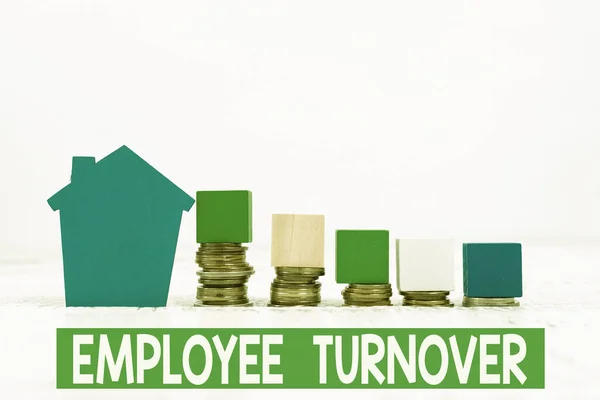 Writing displaying text Employee Turnover. Business overview the percentage of workers who leave an organization Selling Land Ownership, Investing On New Property, Creating Sale Contract — стокове фото