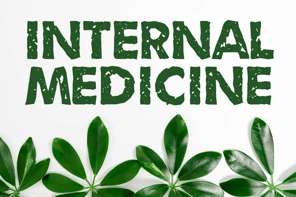 Inspiration showing sign Internal Medicine. Concept meaning dedicated to the diagnosis and medical treatment of adults Nature Theme Presentation Ideas And Designs, Displaying Renewable Materials