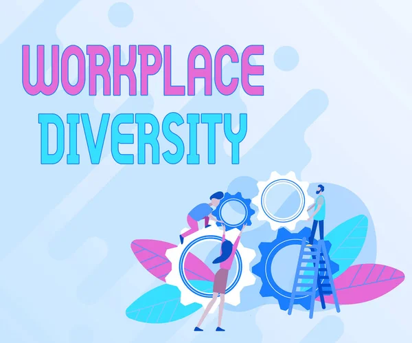 Text caption presenting Workplace Diversity. Word for environment that accepts each individual s is differences Abstract Helping Build Community, Society Working Together Concept — Foto Stock