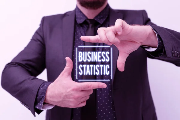 Text sign showing Business Statistic. Business concept science of accurate and very quick decision makings Presenting New Plans And Ideas Demonstrating Planning Process — Zdjęcie stockowe